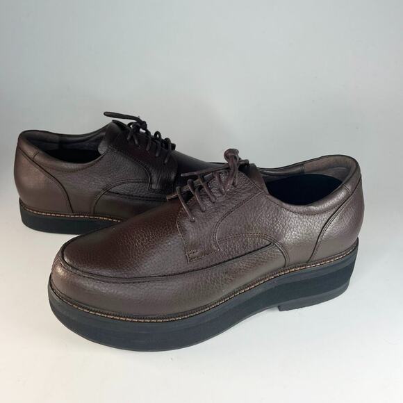 Apex Uneven Legs Lexington Moc Toe Brown Leather Oxford Shoes Men 9.5 NWOT
